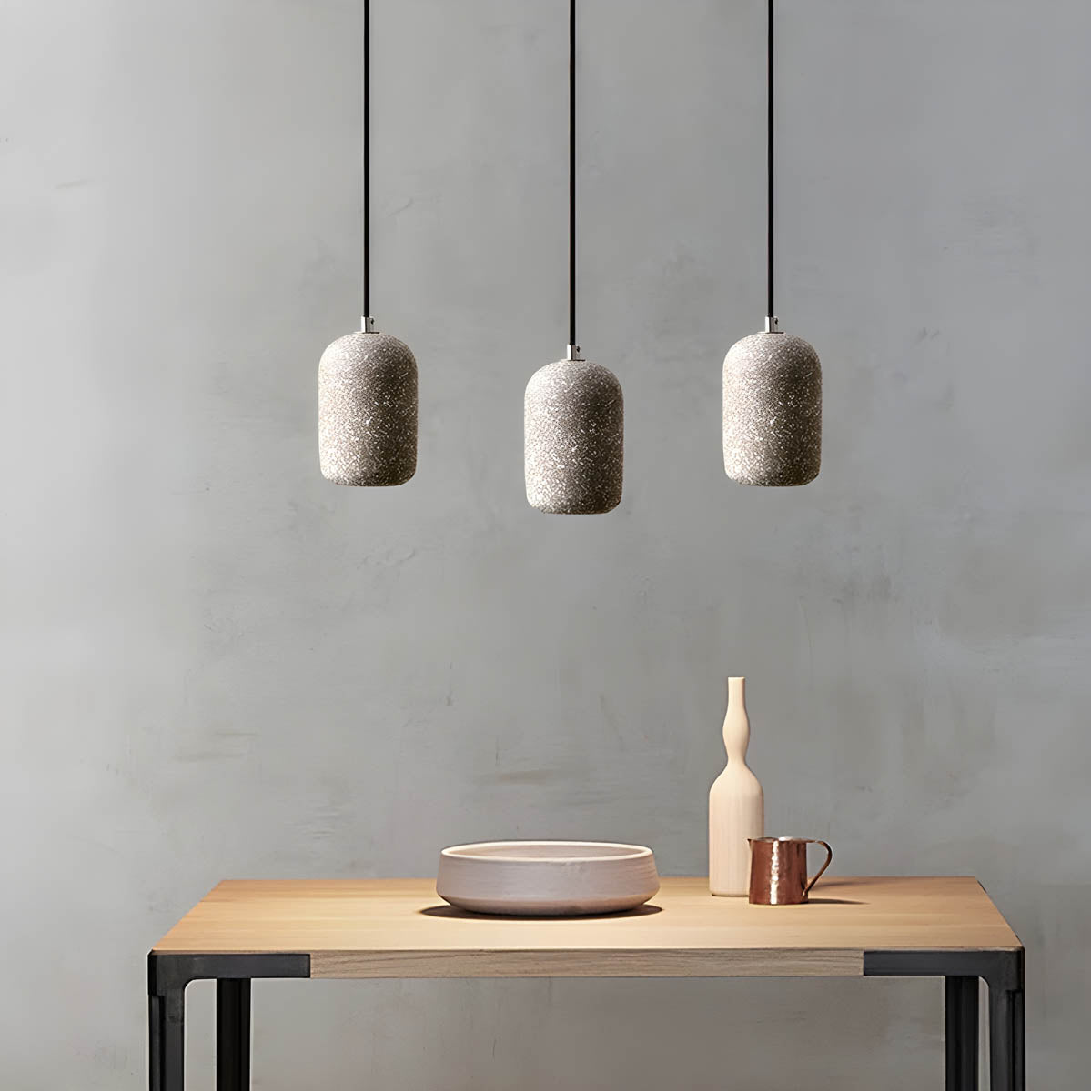 Lampe Pendante Ferro Industrielle en Zement et Verre - Éclairage Moderne pour Intérieur
