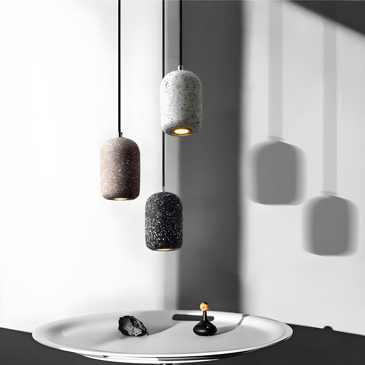 Lampe Pendante Ferro Industrielle en Zement et Verre - Éclairage Moderne pour Intérieur