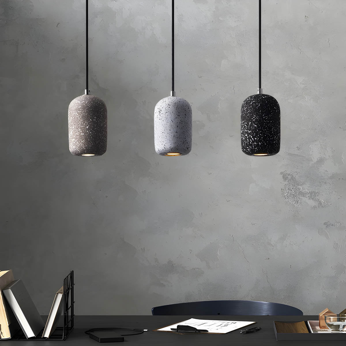 Lampe Pendante Ferro Industrielle en Zement et Verre - Éclairage Moderne pour Intérieur