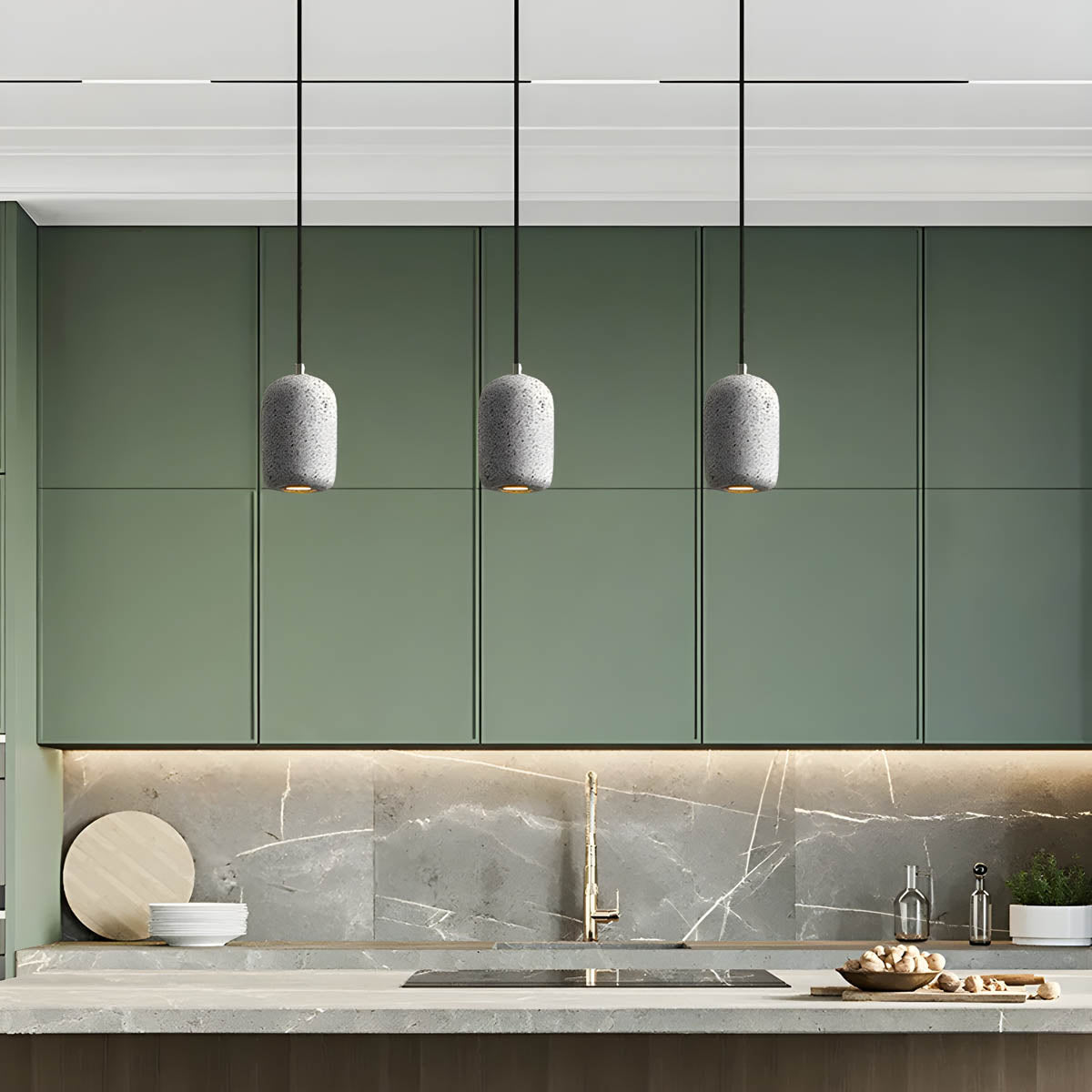 Lampe Pendante Ferro Industrielle en Zement et Verre - Éclairage Moderne pour Intérieur