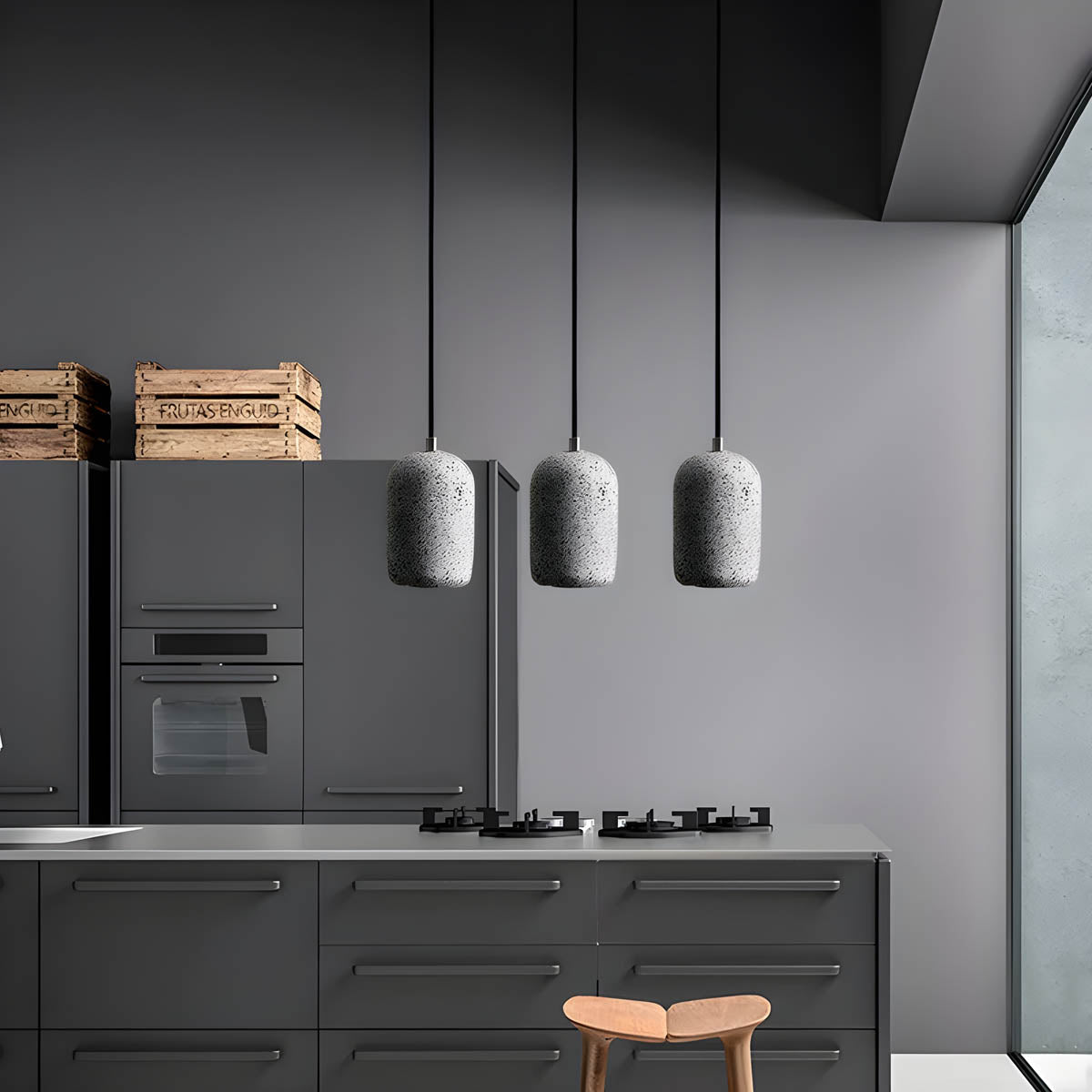 Lampe Pendante Ferro Industrielle en Zement et Verre - Éclairage Moderne pour Intérieur