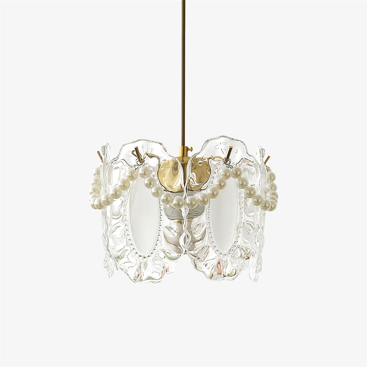 Suspension Luminaire en Verre Floral – Élégant et Raffiné, Design Naturel, LED Compatible