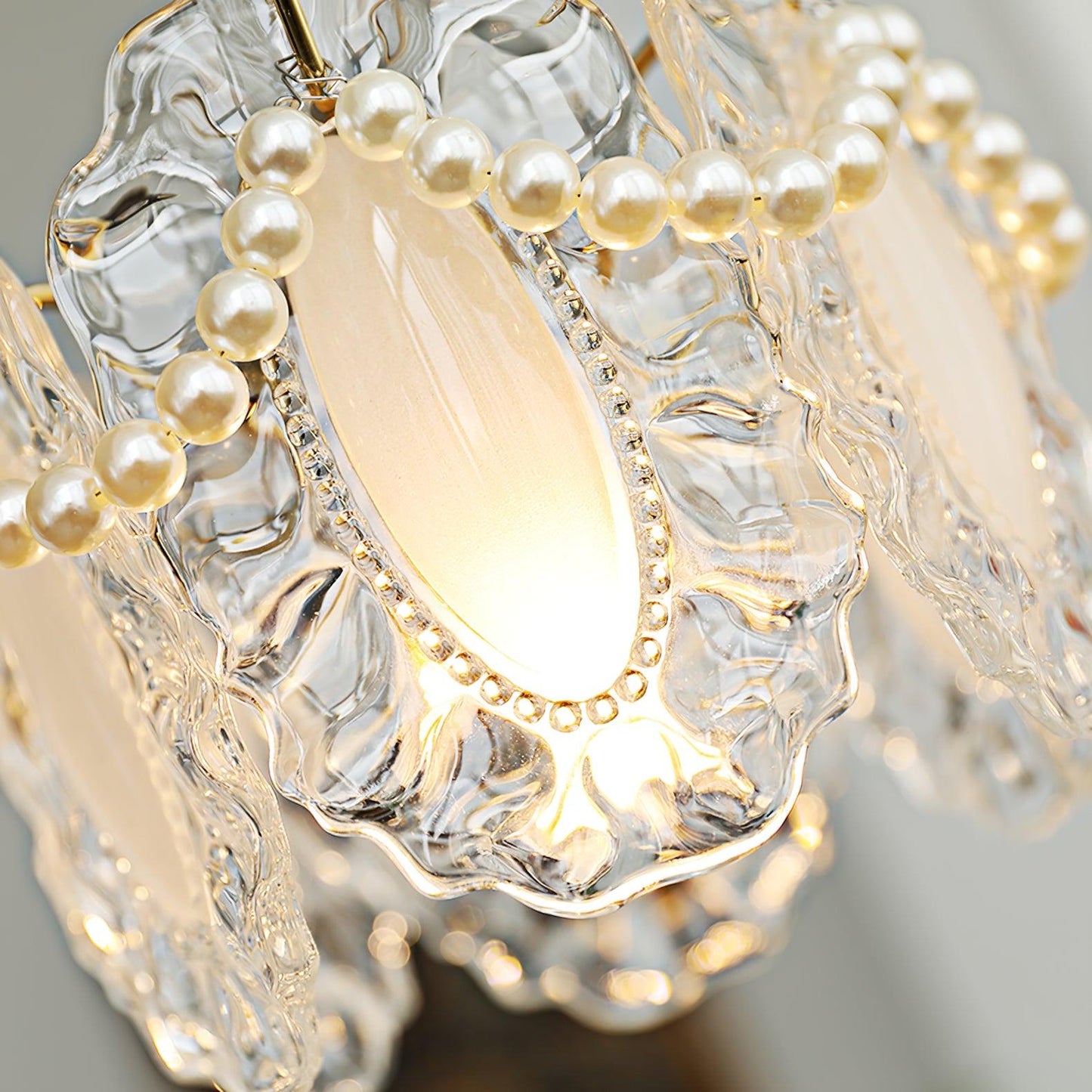 Suspension Luminaire en Verre Floral – Élégant et Raffiné, Design Naturel, LED Compatible