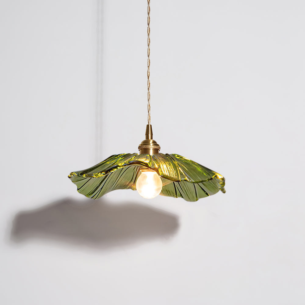 Suspension Flower Glass - Lampe en Verre Transparent, Design Rétro Élégant