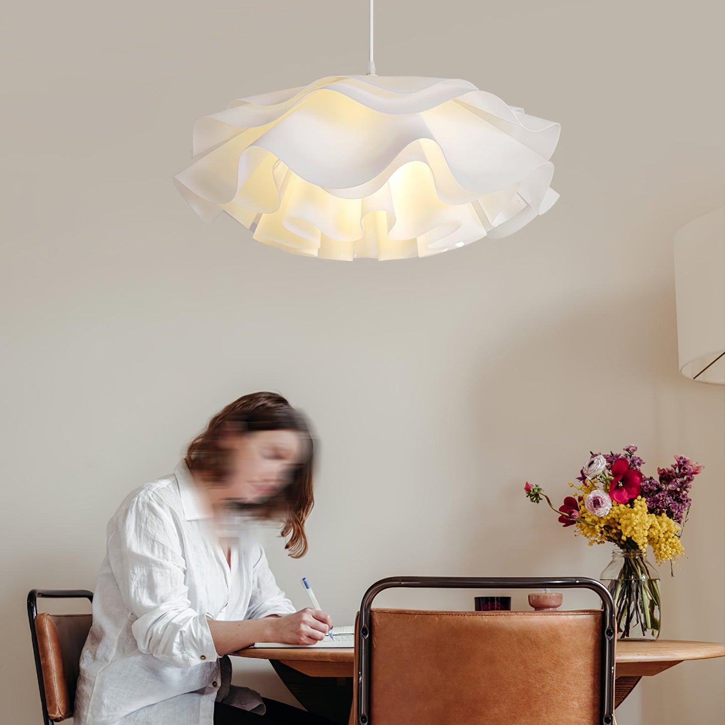 Lampe Pendante Blanche en Forme de Fleur – LED