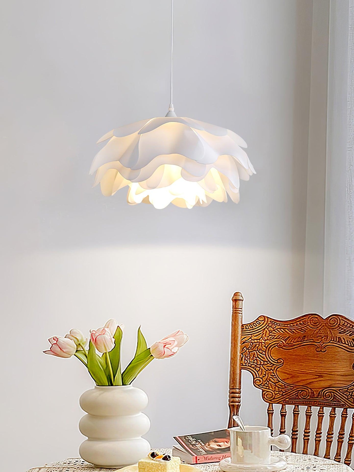 Lampe Pendante Blanche en Forme de Fleur – LED