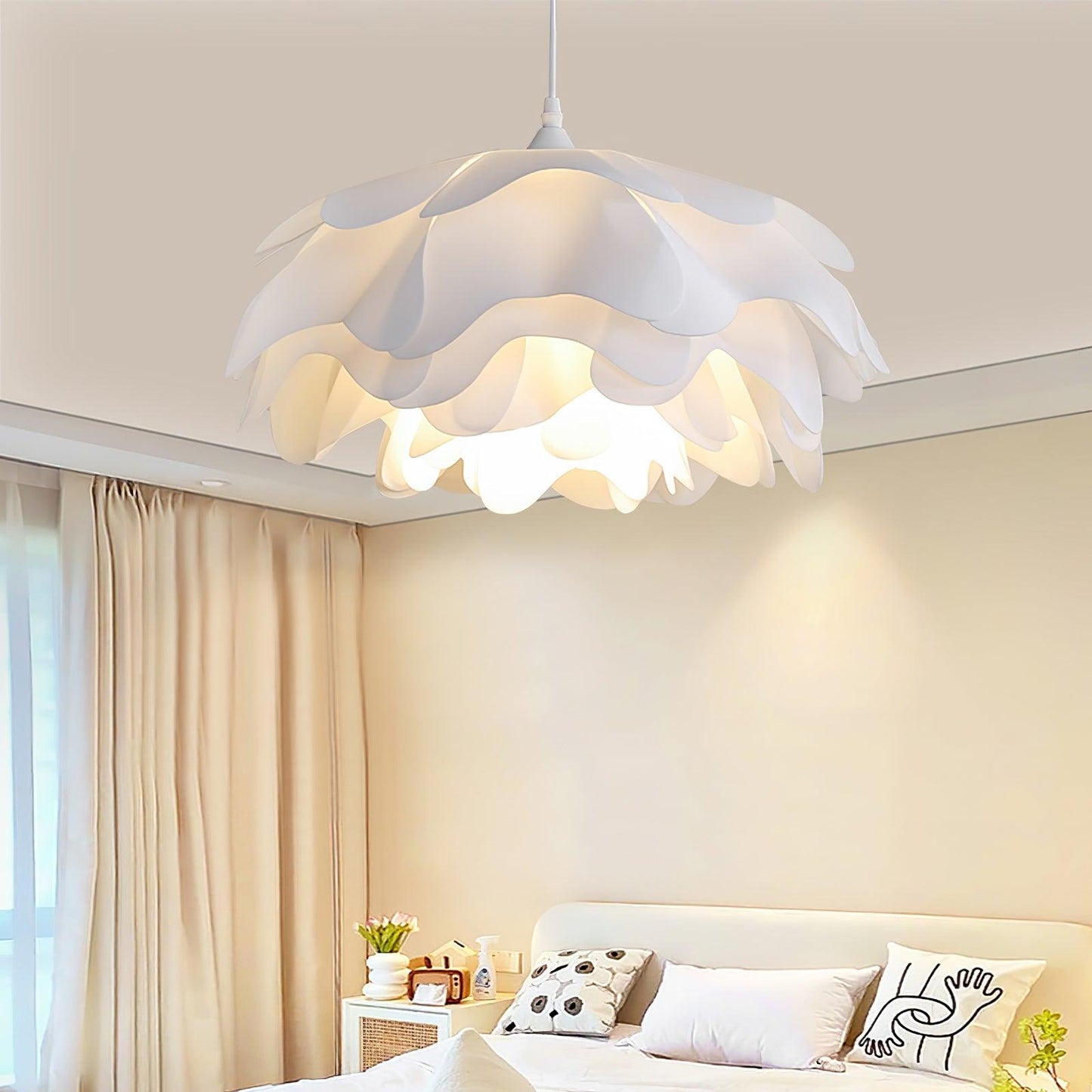 Lampe Pendante Blanche en Forme de Fleur – LED