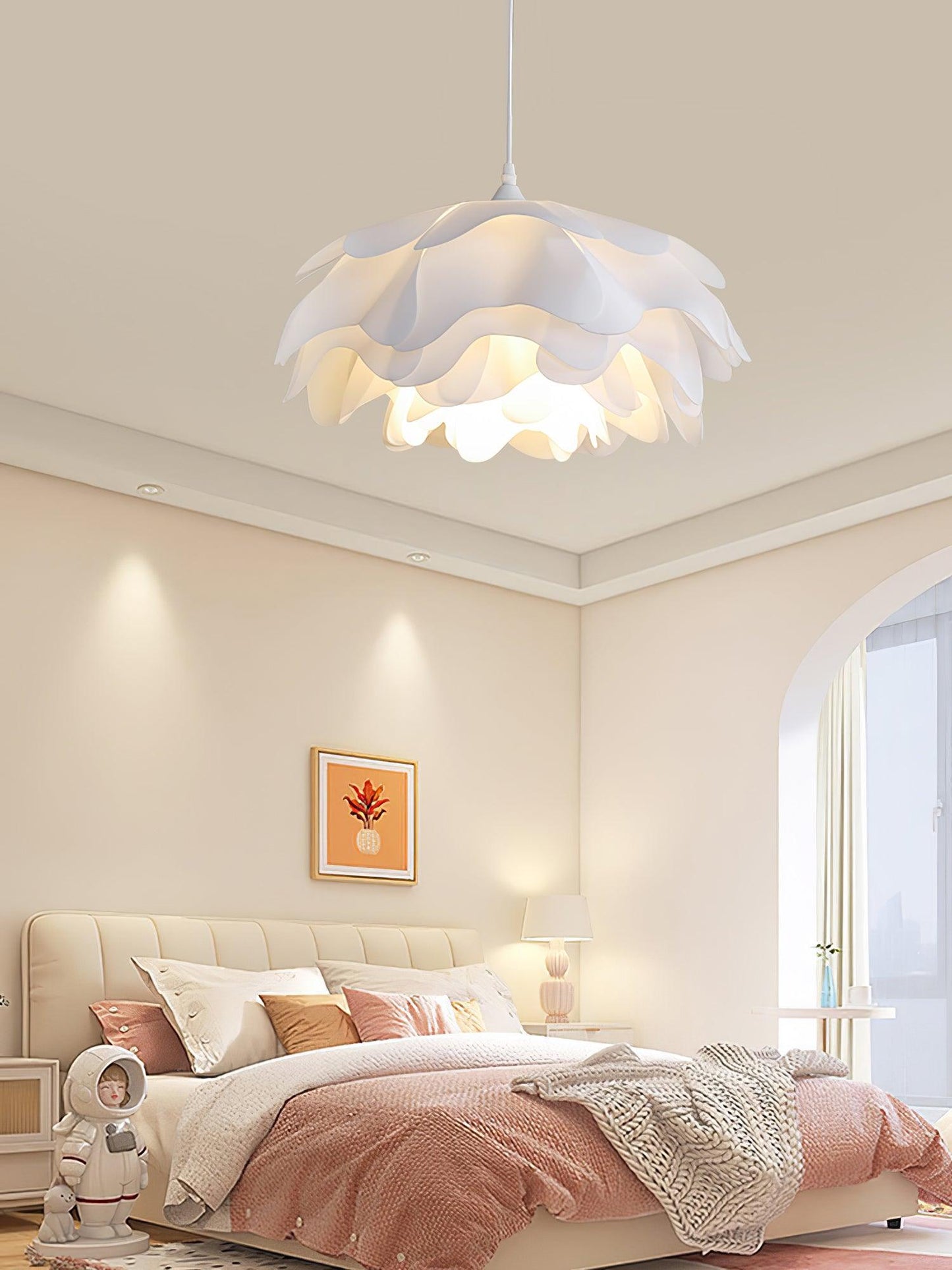 Lampe Pendante Blanche en Forme de Fleur – LED