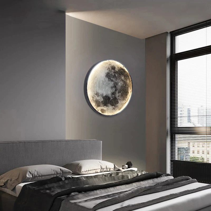 Lampe Murale LED Lune avec Contrôle par Application - 3 Modes de Couleur et Fonction de Dimmabilité