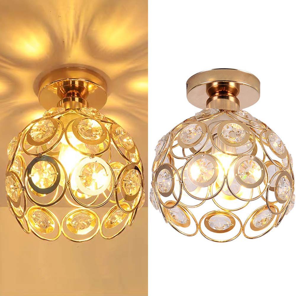 Suspension Hallway Fancy Gold - Lustre Élégant en Or et Cristal pour Couloir