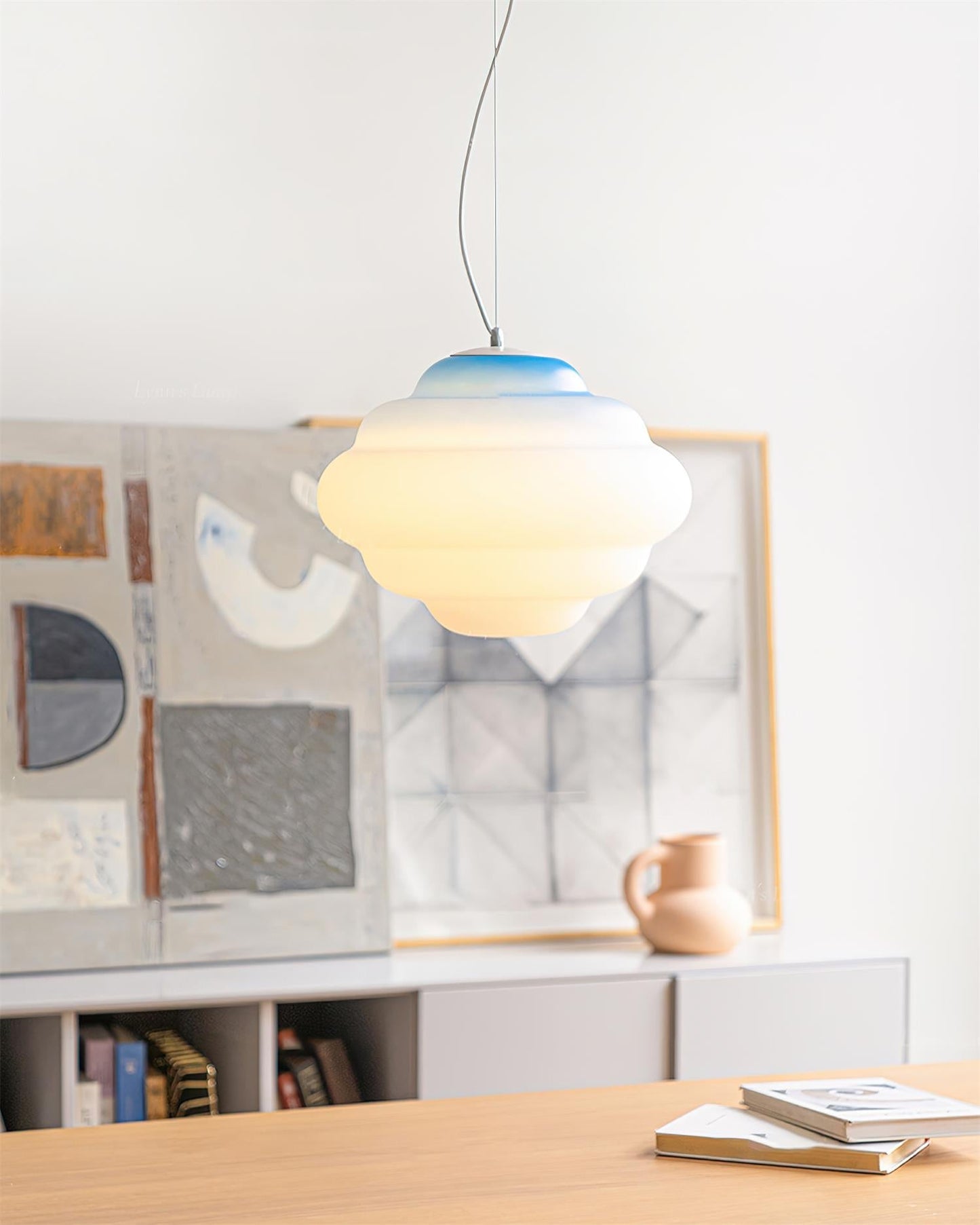 Suspension Gradient Cloudy en Verre Mat - Éclairage LED Décoratif Coloré