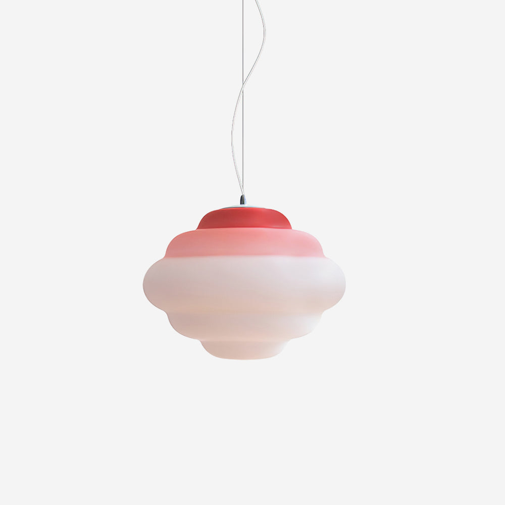 Suspension Gradient Cloudy en Verre Mat - Éclairage LED Décoratif Coloré