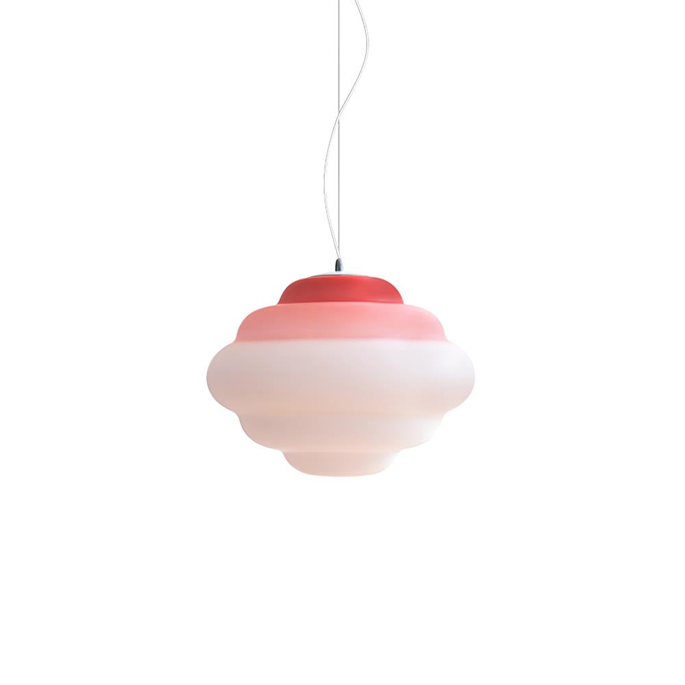 Suspension Gradient Cloudy en Verre Mat - Éclairage LED Décoratif Coloré