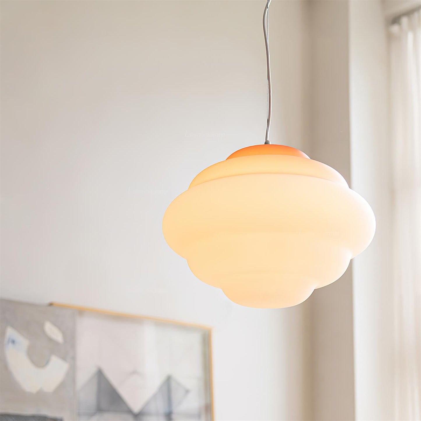 Suspension Gradient Cloudy en Verre Mat - Éclairage LED Décoratif Coloré