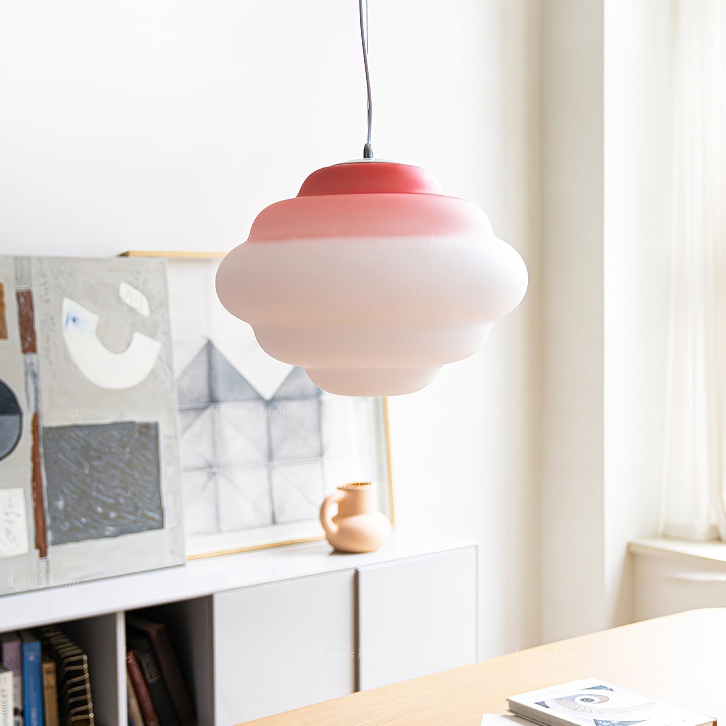 Suspension Gradient Cloudy en Verre Mat - Éclairage LED Décoratif Coloré