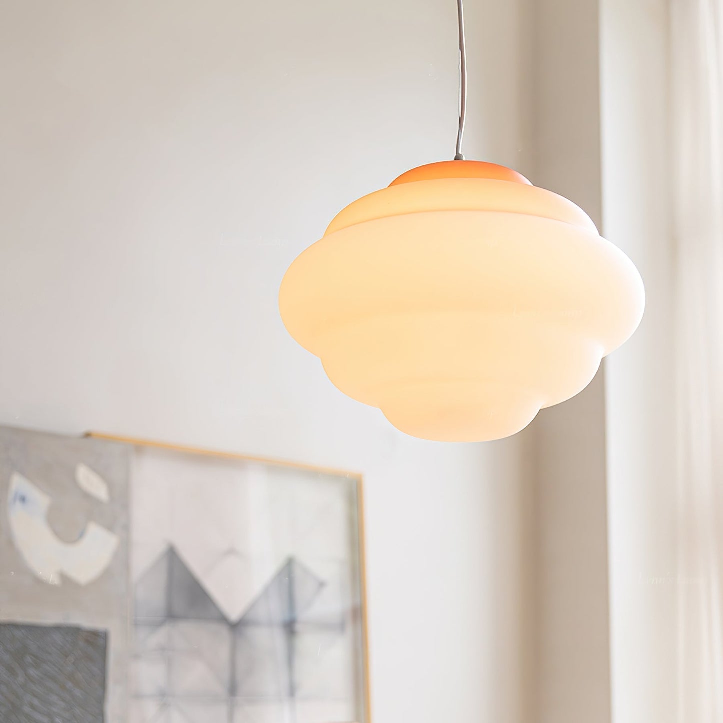 Suspension Gradient Cloudy en Verre Mat - Éclairage LED Décoratif Coloré