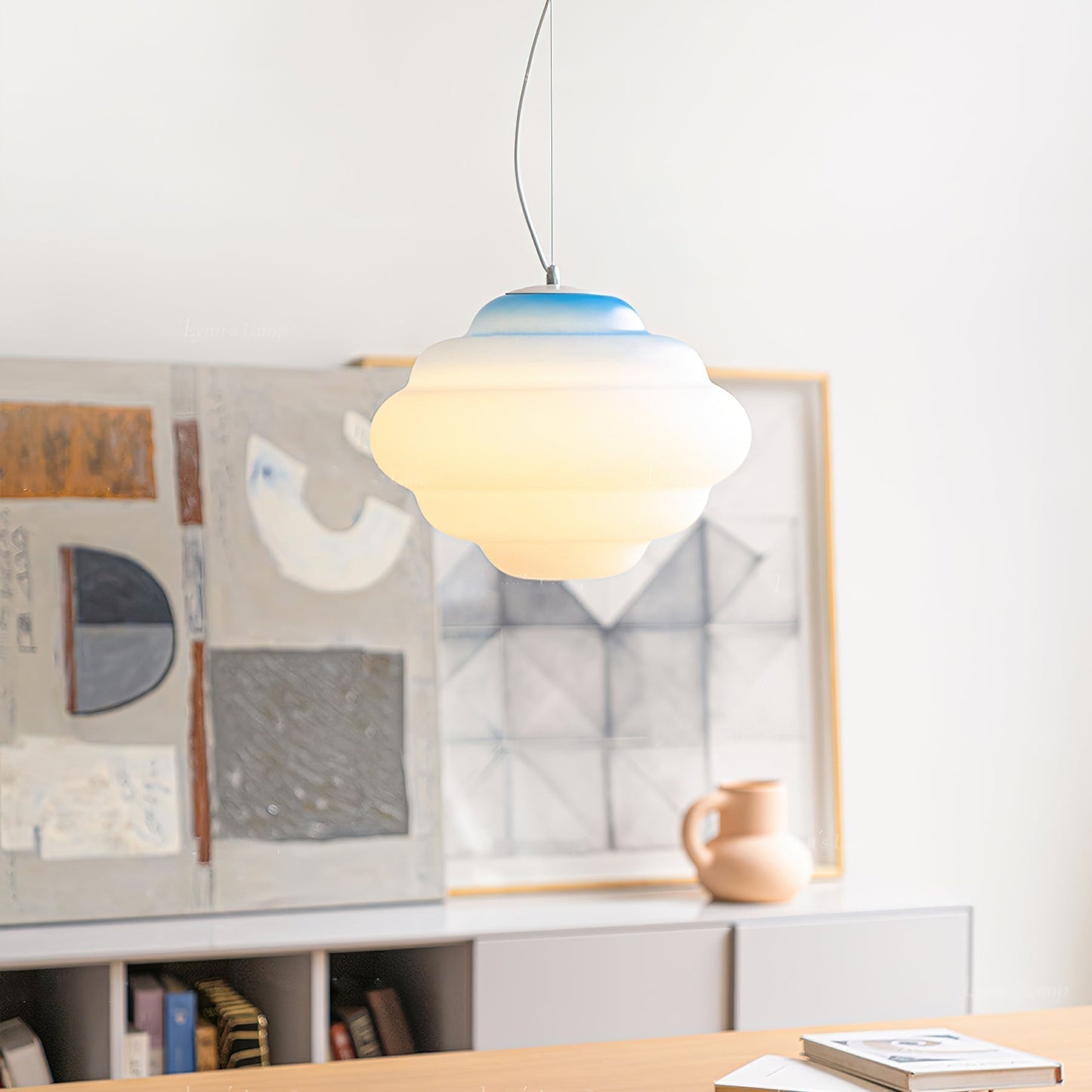 Suspension Gradient Cloudy en Verre Mat - Éclairage LED Décoratif Coloré