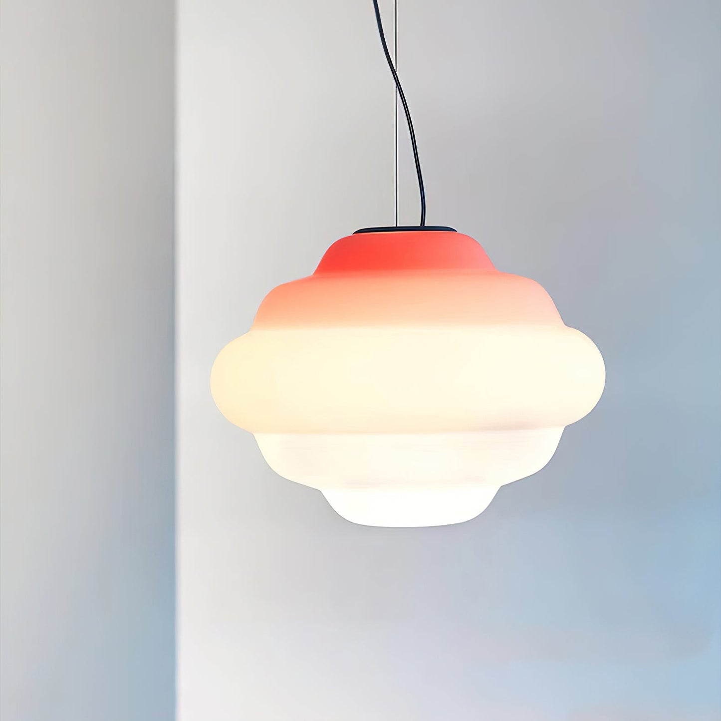 Suspension Gradient Cloudy en Verre Mat - Éclairage LED Décoratif Coloré