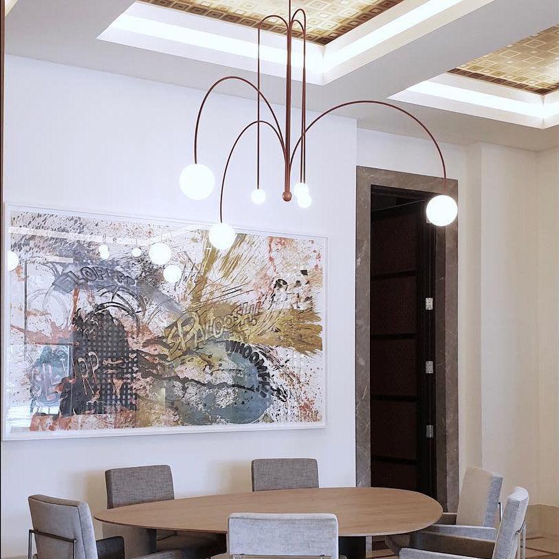 Suspension Gran Finale - Luminaire Élégant en Métal et Verre avec Design Audacieux