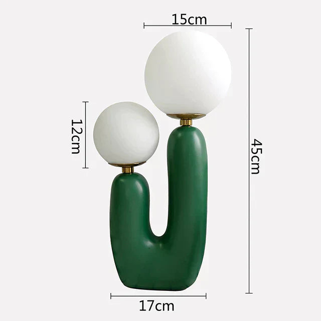 Lampe de Table Moderne Cactus – Éclairage Créatif et Élégant avec Globes en Verre