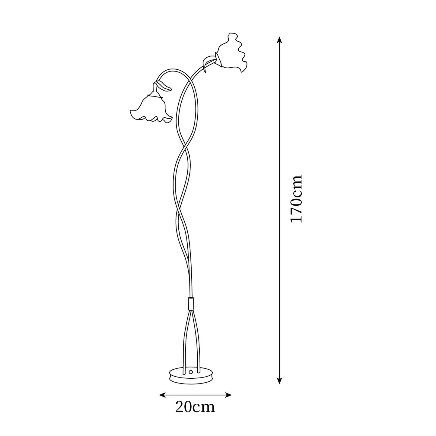 Lampadaire Calla Flowers – Éclairage Élégant avec Fleurs Blanches et Design Raffiné