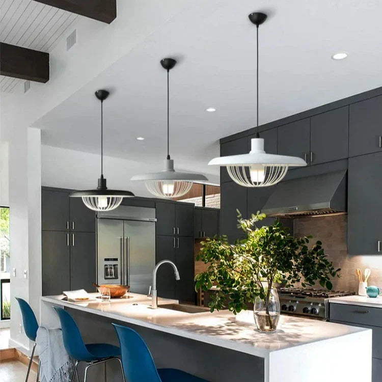 Suspension Imitation Bois - Lampe Suspendue au Style Nordique avec Détails Industriels