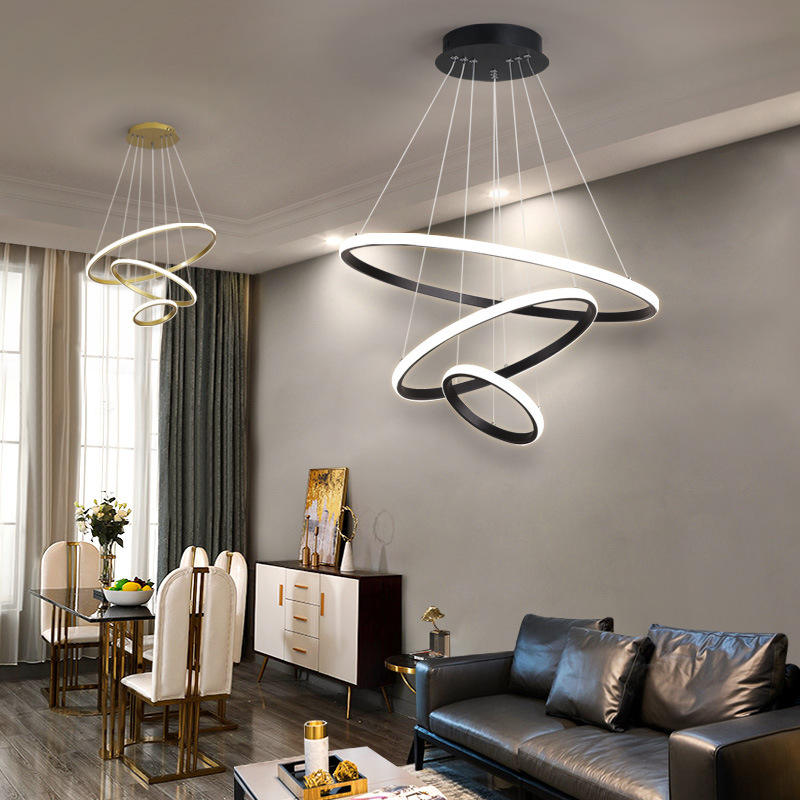 ArishaLight - Plafonnier Moderne avec 3 Anneaux Ajustables, Design Élégant et Fonctionnel