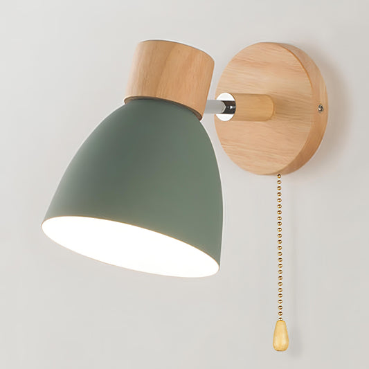 Suspension Murale Nordique Moderne en Bois avec Interrupteur à Tirette - Luminaires Élégants