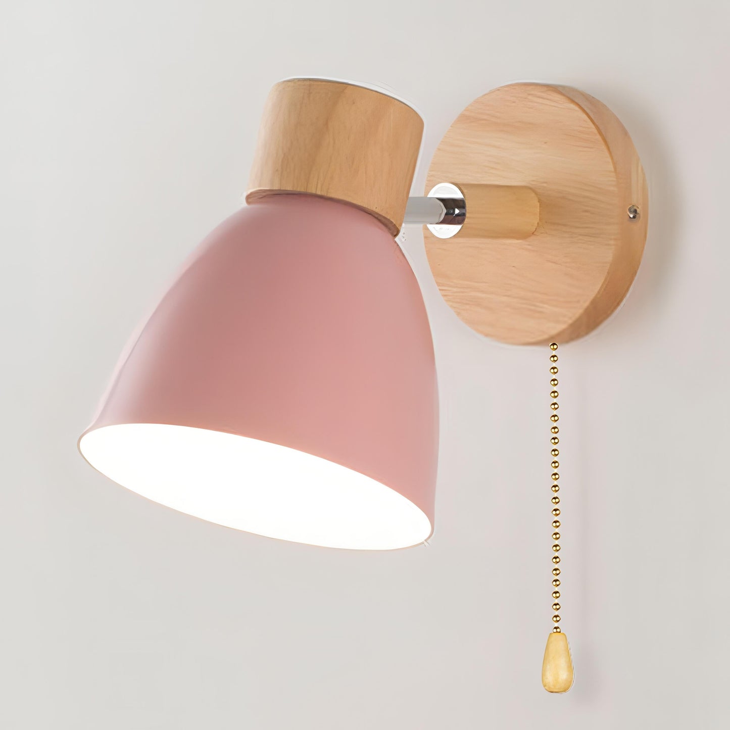 Suspension Murale Nordique Moderne en Bois avec Interrupteur à Tirette - Luminaires Élégants