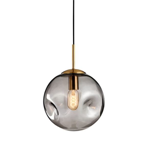 Suspension Moderne en Verre Doré – Élégance Scandinave avec Éclairage Doux