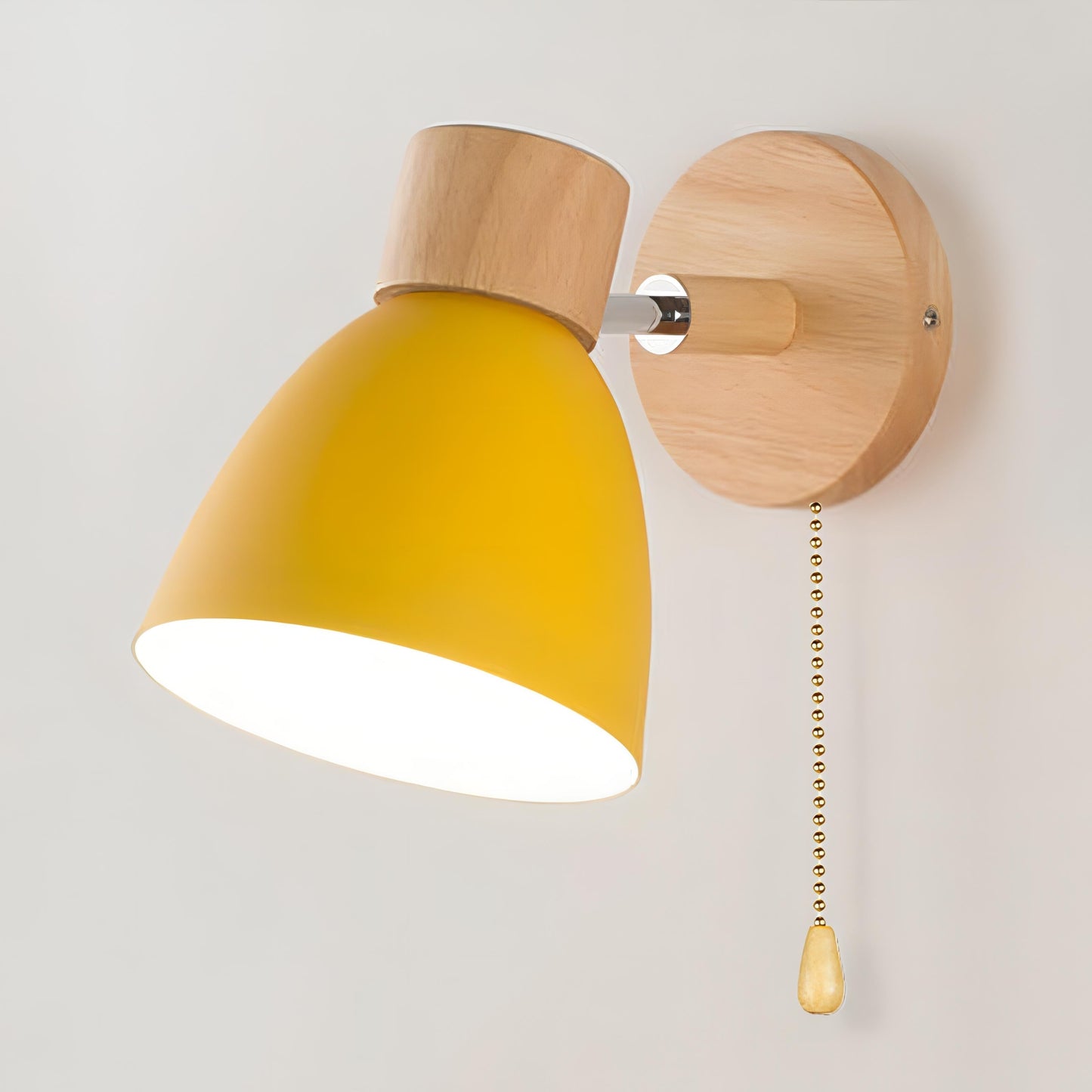 Suspension Murale Nordique Moderne en Bois avec Interrupteur à Tirette - Luminaires Élégants