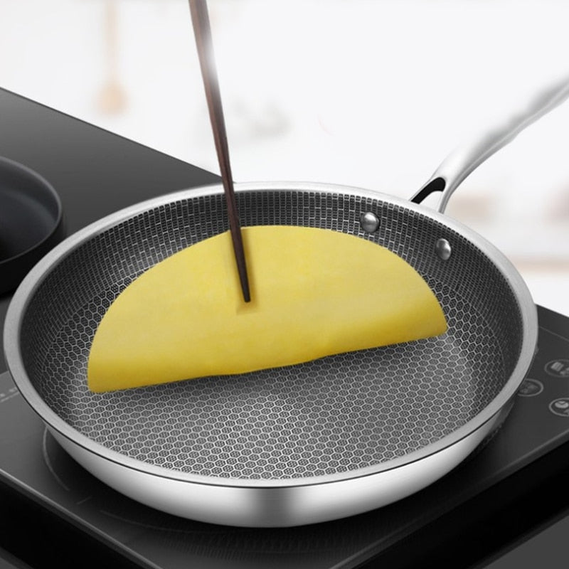Poêle Antiadhésive en Acier Inoxydable CuisinePro – Cuisson Parfaite et Facile