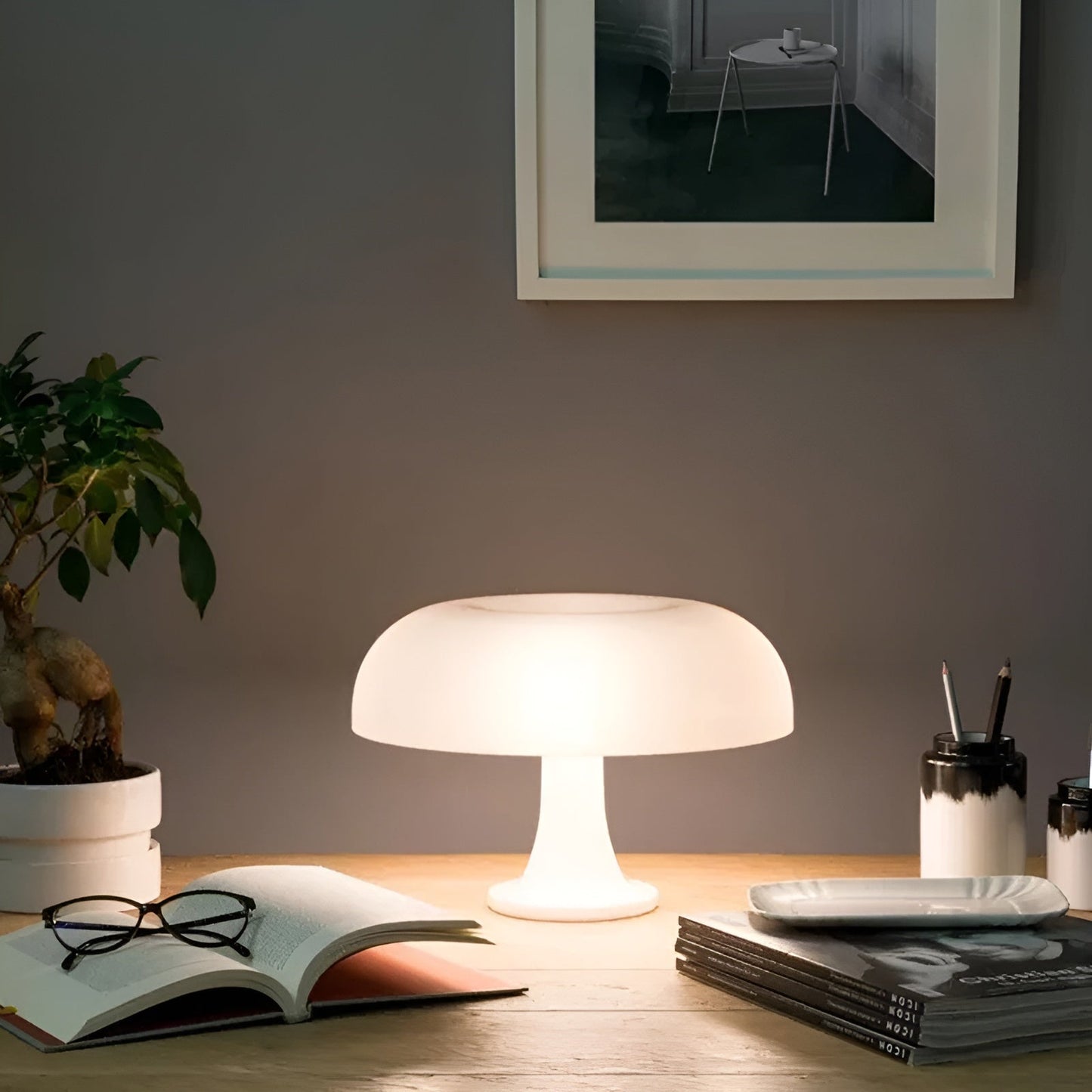 Lampe de Table LED Minimaliste en Forme de Champignon – Élégance et Technologie Moderne