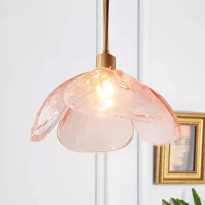 Suspension Fleurie Créative pour Table de Nuit – Éclairage Élégant en Verre pour Chambre et Salon
