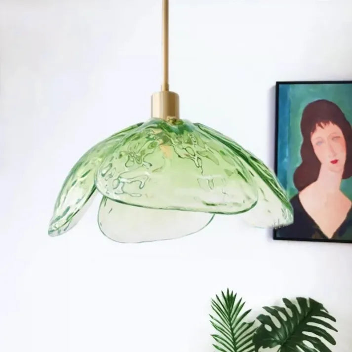 Suspension Fleurie Créative pour Table de Nuit – Éclairage Élégant en Verre pour Chambre et Salon