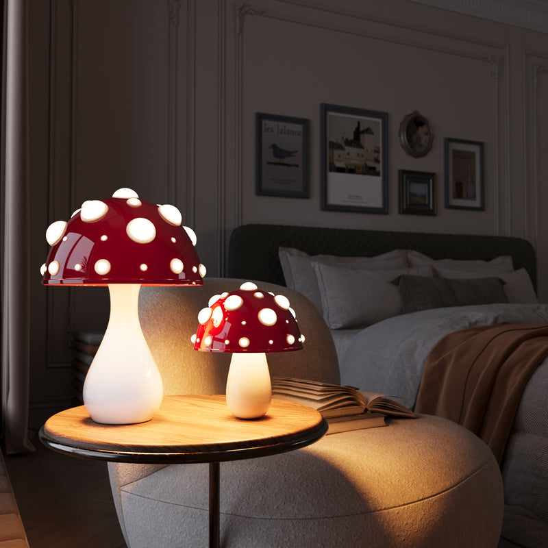 Lampe de Table Amanita - Design Inspiré du Champignon avec Lumière LED Dimmable et Option Sans Fil