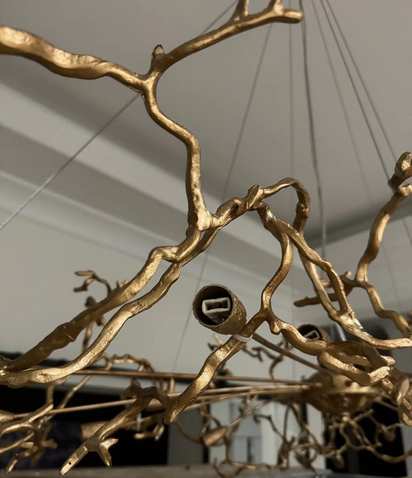 Lustre en Cristal Style Branché Français – Lustre Élégant en Aluminium et Cristal pour Salon et Salle à Manger