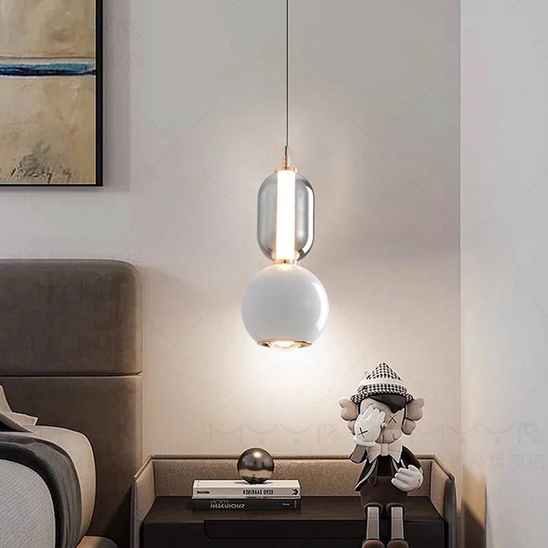 Suspension Scandinave Créative en Fer et Verre – Lampe Moderne Minimaliste