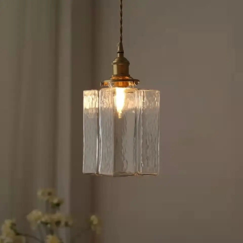 Suspension Vintage en Verre – Éclairage Rustique et Élégant pour Salon, Salle à Manger et Chambre