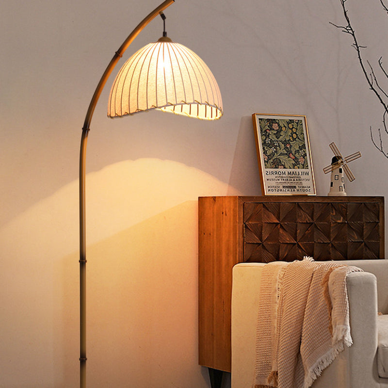Lampe Sur Pied Japonaise en Bambou - Design Zen Minimaliste avec Douille E27