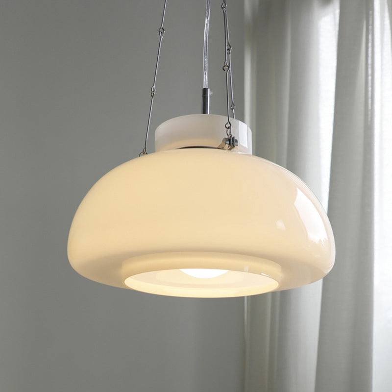 Suspension Milky en Verre et Métal – Lampe Moderne au Design Vintage Élégant
