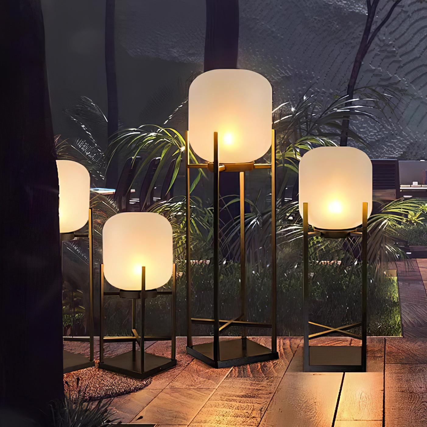 Lampe Solarium Extérieure en Acier Inoxydable et Verre – Éclairage LED Automatique IP65