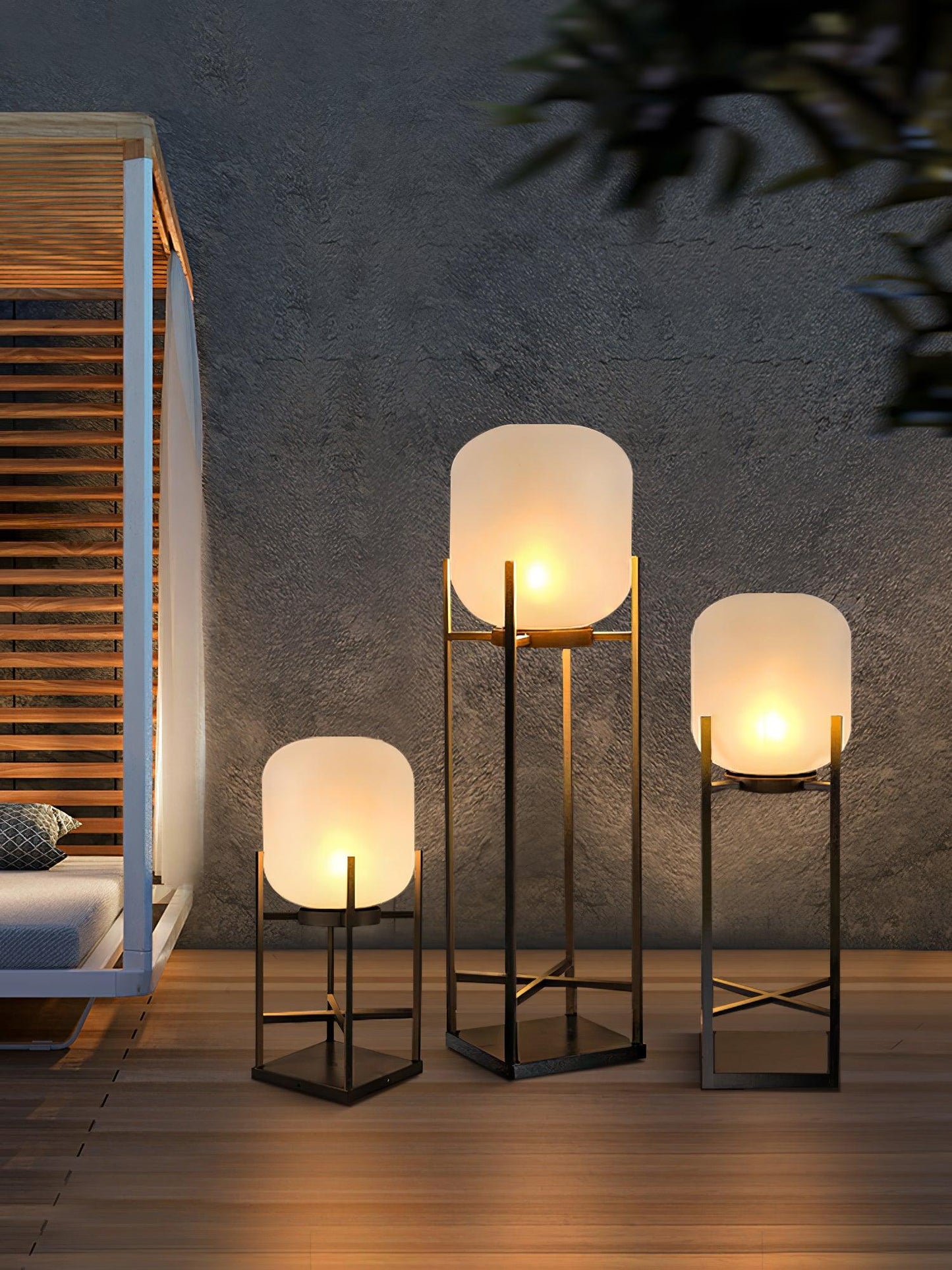 Lampe Solarium Extérieure en Acier Inoxydable et Verre – Éclairage LED Automatique IP65