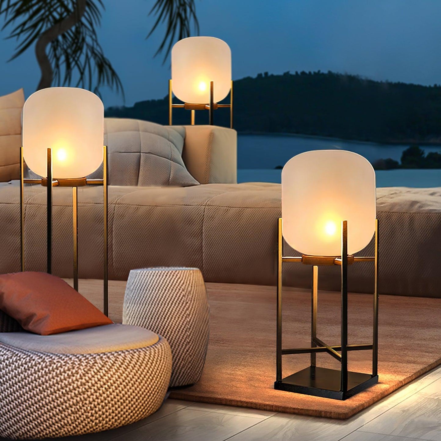 Lampe Solarium Extérieure en Acier Inoxydable et Verre – Éclairage LED Automatique IP65