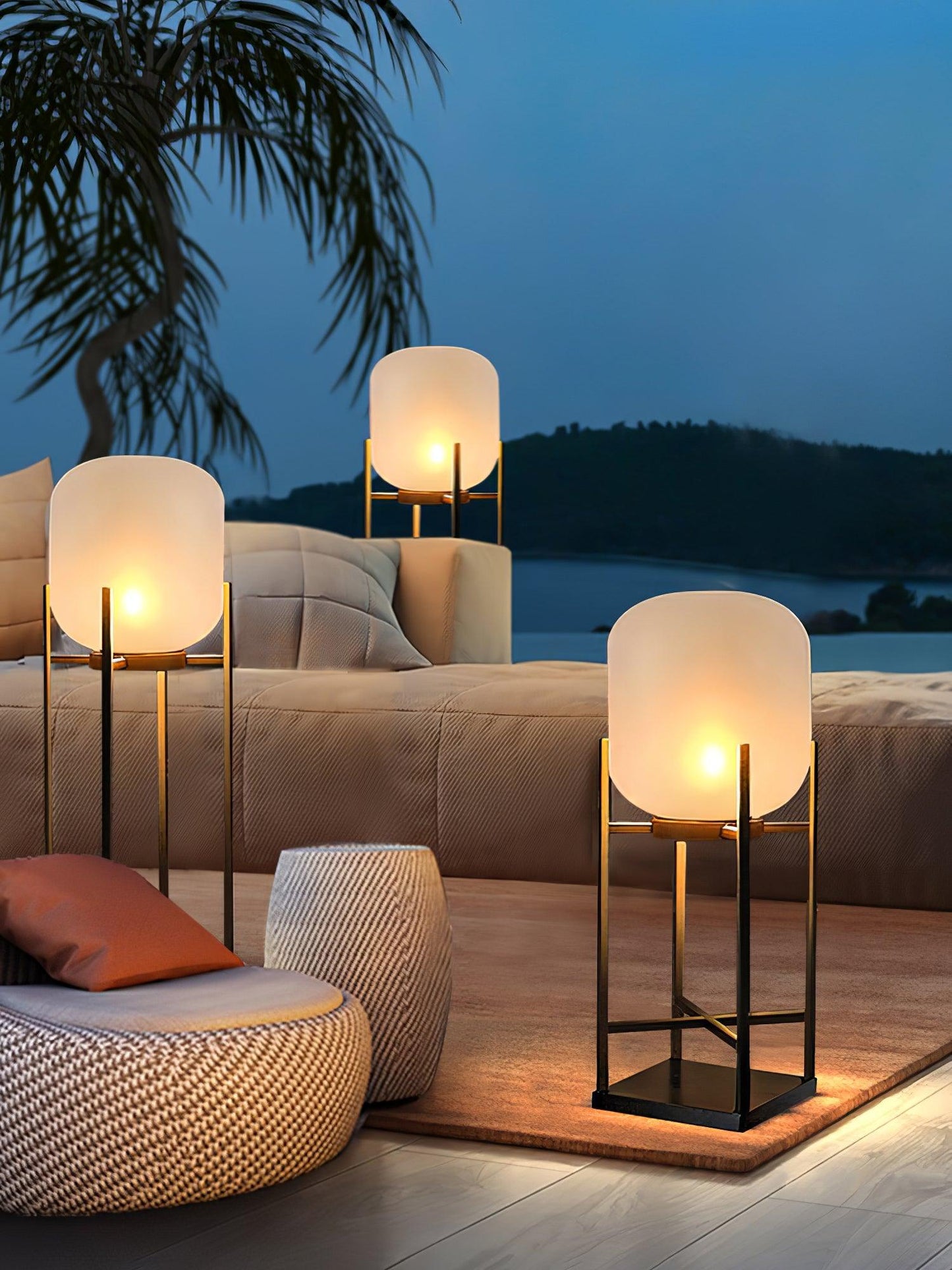 Lampe Solarium Extérieure en Acier Inoxydable et Verre – Éclairage LED Automatique IP65