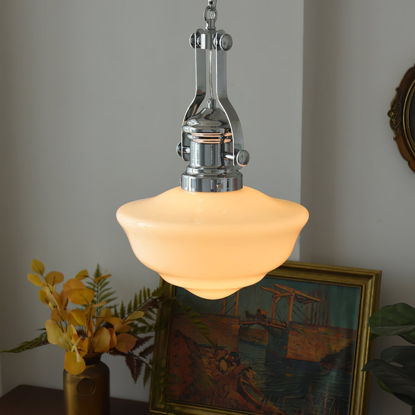 Suspension Lavagna Schoolhouse – Lampe Pendante en Verre et Métal, Design Moderne