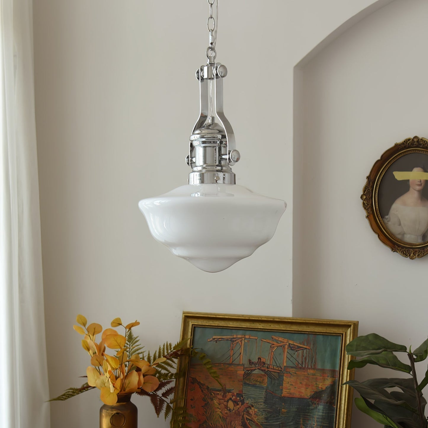 Suspension Lavagna Schoolhouse – Lampe Pendante en Verre et Métal, Design Moderne