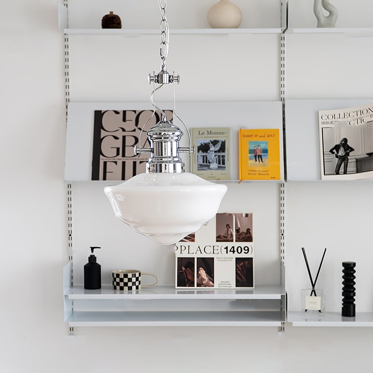 Suspension Lavagna Schoolhouse – Lampe Pendante en Verre et Métal, Design Moderne