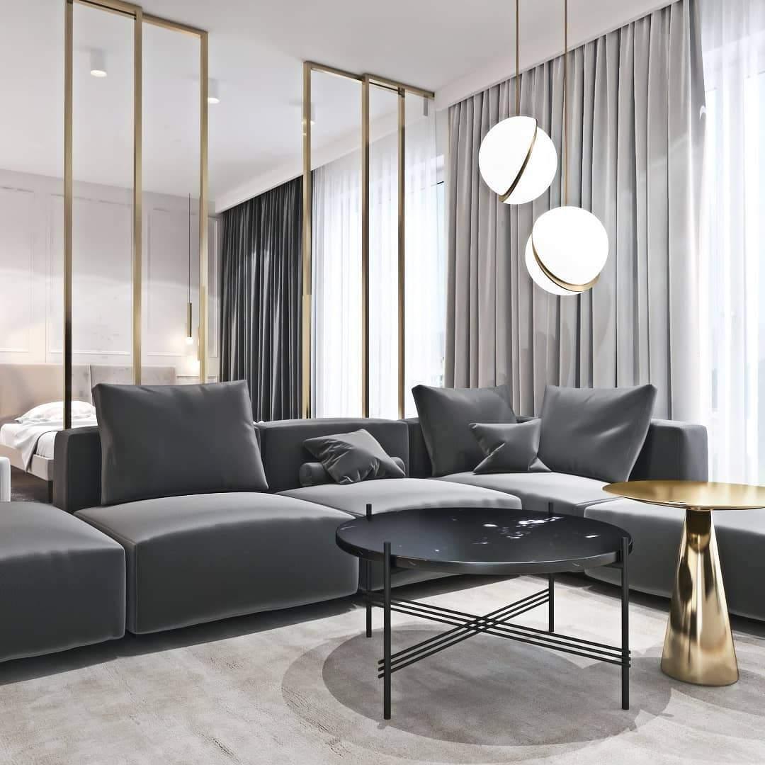 Suspension Mondsichel en Acryl et Laiton - Éclairage LED Moderne et Élégant