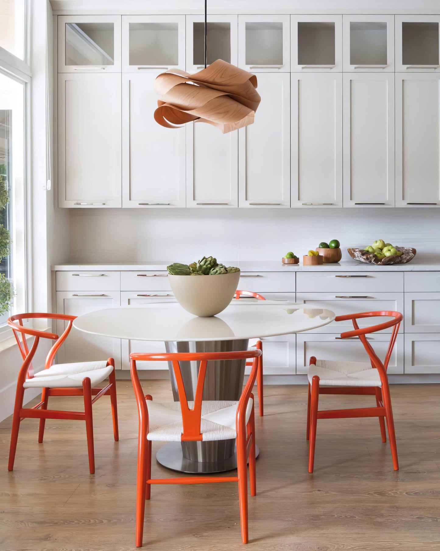 Suspension Link en Bois et Métal - Lampe Moderne à Lumière Douce pour Intérieur Élégant